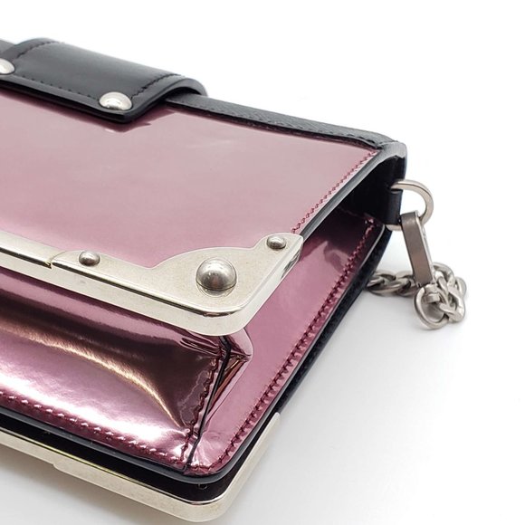 100% Authentic Prada Cahier Metallic Pink Shoulder Rare Bag - Picture 11 of 16